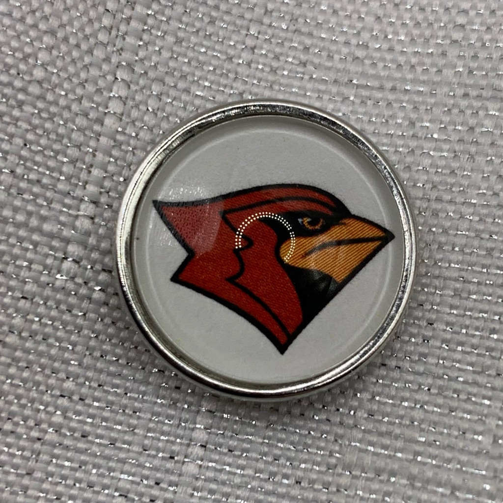 Cardinal Red Bird  Snap Button Charm  18mm20mm  Made In The Usa